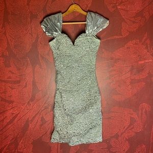 Vintage Silver Lamé Party Dress
